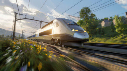 High-speed bullet train Сutting edge technology innovation enabled the development of fast and efficient rail transportation which is increasingly becoming a popular alternative to air and road travel