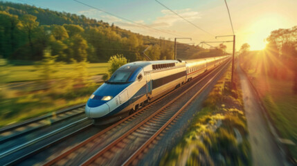 High-speed bullet train Сutting edge technology innovation enabled the development of fast and efficient rail transportation which is increasingly becoming a popular alternative to air and road travel