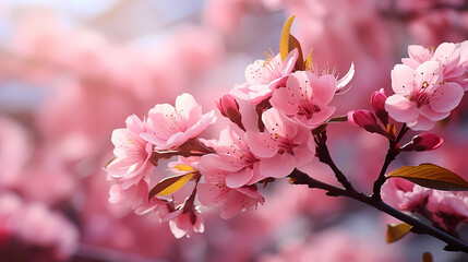 High resolution photography of cherry blossoms, close-up of cherry blossoms