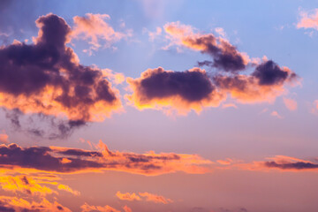 Fototapeta premium Dramatic sunset over the sea. Sky background