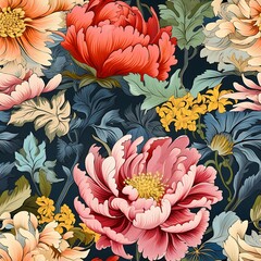 pastel color Chinoiseries flower