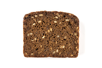 Rye bread slices isolated on white background