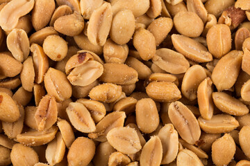 large amount of peeled salted peanuts