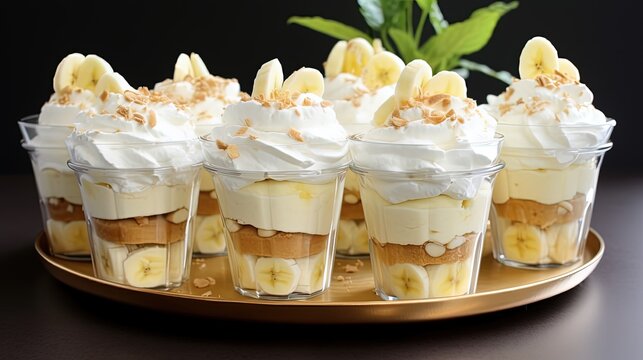Banana pudding trifle with vanilla cups