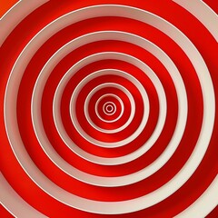 white circles turning around a center on vibrant red background