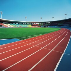 Athletics game s running track, Running tracks in a stadium.