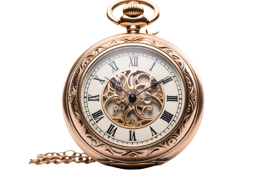 Antique Pocket Watch on white background