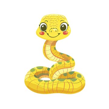 cute illustration of a cartoon snake