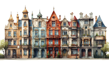 Fototapeta premium Stylish Urban Dwellings on white background