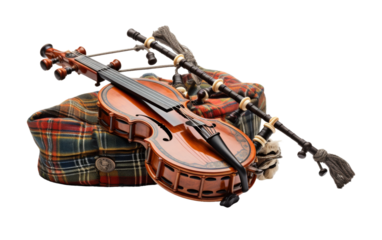 Musical Bagpipes on white background