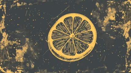 Foto op Plexiglas Vector Single element hand drawn lemon slice icon. © Vector
