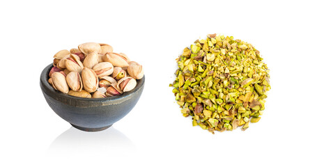 Scattered Pistachio Nut Pieces, Break Chopped Pistachios