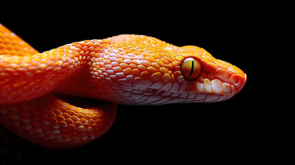 Fototapeta premium a macro of a corn snake head, ,with blured background, with empty copy space