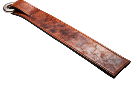 Straight Razor Strop on white background