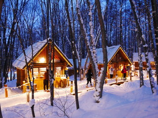 富良野の雪に包まれる小屋
