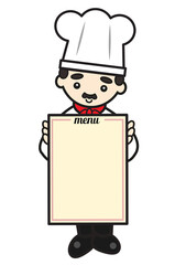 メニューを持つシェフ