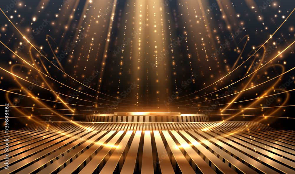 Canvas Prints golden stage with light rays effect