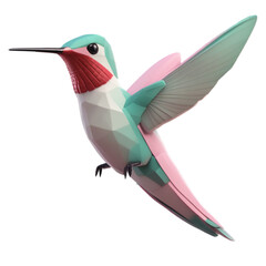 Obraz premium Ruby-throated Hummingbird Cartoon Character Illustration Art SVG Generative AI.