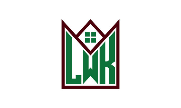 LWK initial letter real estate builders logo design vector. construction ,housing, home marker, property, building, apartment, flat, compartment, business, corporate, house rent, rental, commercial