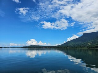 lake and mountains mirror