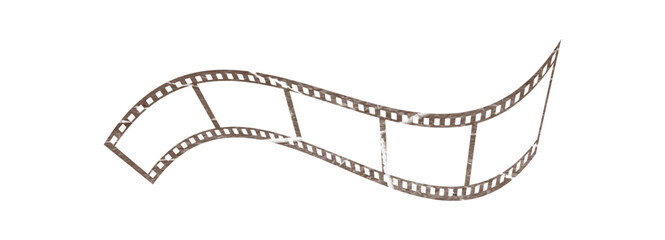 35mm film strip in 3d vector design with 5 frames on white background. Brown film reel symbol illustration to use in photography, television, cinema, travel, photo frame. 