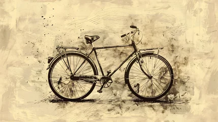 Deurstickers Old bicycle vintage illustration © Salman