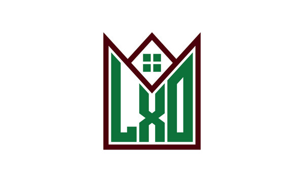 LXO initial letter real estate builders logo design vector. construction ,housing, home marker, property, building, apartment, flat, compartment, business, corporate, house rent, rental, commercial