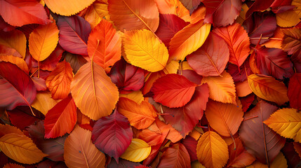 Abstract red autumn leaves, autumn leaves background. Generative AI