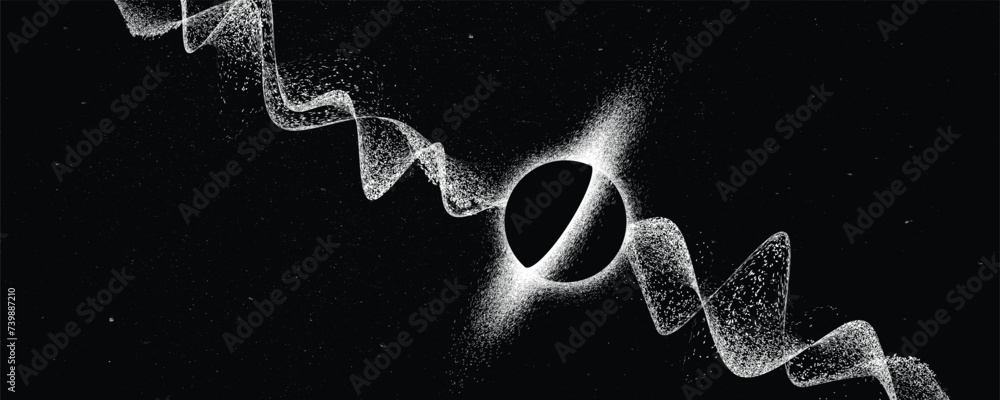 Wall mural black hole with disc of plasma and ray burst. supermassive singularity in core off a galaxy, with no