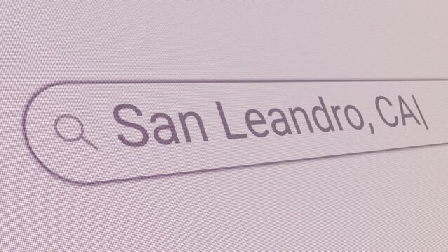 Search Bar San Leandro CA 
Close Up Single Line Typing Text Box Layout Web Database Browser Engine Concept