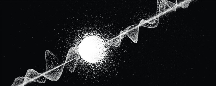 Neutron star and  ray burst in deep cosmos. Quasar energy star in space . Pulsar star . Magnetar. Noise texture  .Vector illustration