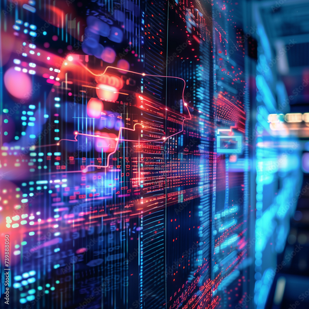 Poster data analytic concept, business data and analysis data on screen, for strategy, data online network.