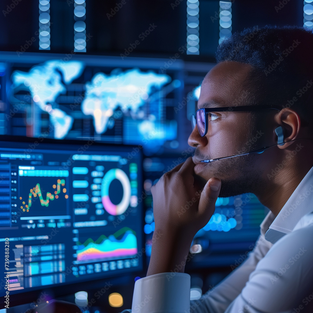 Poster data analytic concept, business data and analysis data on screen, for strategy, data online network.