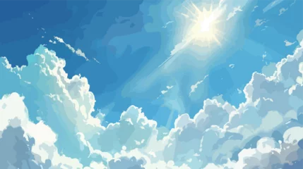 Foto op Canvas Sky with clouds on a sunny day. Vector illustration © Vector