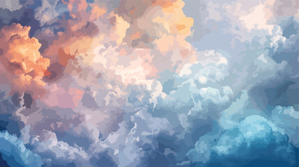 Vector Hand painted watercolor sky abstract 