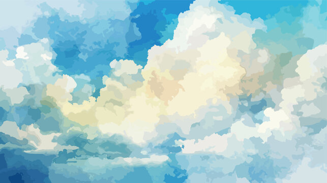 Vector Hand painted watercolor sky abstract © Vector