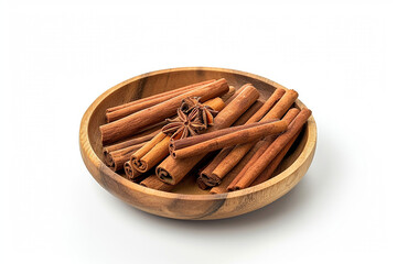 Cinnamon, Cinnamon Sticks, Cinnamon Dish On White Background, Cinnamon Sticks In A Bowl