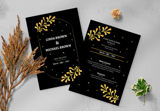 Elegant Wedding Invitation Template Layout