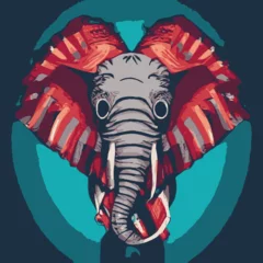 Foto op Aluminium n elephant with tusks and tusks vector design prints vector design design for use in design and print poster canvas © studio