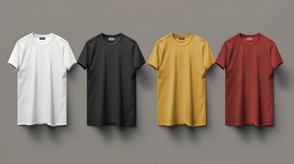 Customizable T-shirt template, adaptable for any design, showcased in a creative studio