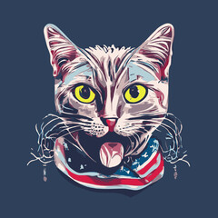 vector artwork A cat cute ,cat T-Shirt , Kitty T-Shirt with its tongue out vector design vector design design for use in design and print poster canvas