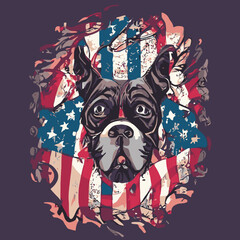 vector artwork A dog cute ,dog love vector with a flag american vector design vector design vector artwork 