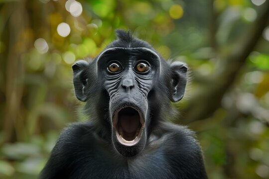 Amusing image Monkey looking surprised with open mouth perfect for memes. Concept Animal Memes, Surprised Monkey, Funny Expressions