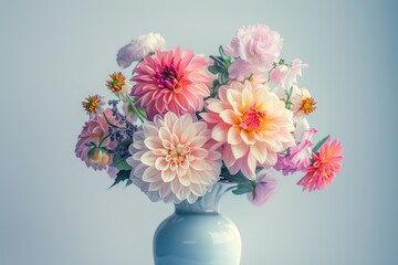 Fresh cut spring flowers in vase