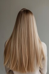 Fototapeta premium Cute charming pretty woman with silky long straight hair