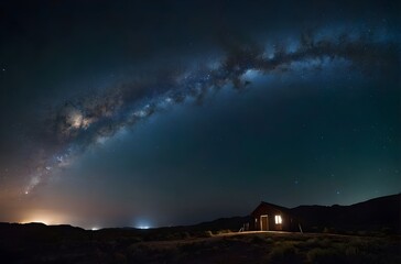 Fototapeta na wymiar Astrophotography: The Celestial Glow of the Night Sky, generative AI