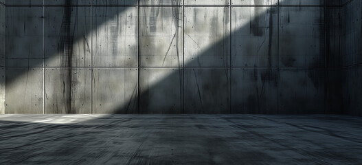 A large scale concrete space. heavy shadow cast.
 - obrazy, fototapety, plakaty