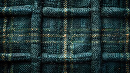 Fototapeta premium modern and uneven luxury green tartan woven carpet texture,front view