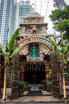 Colorful Hindu Temple in the Indian district of Kuala Lumpur, Malaysia