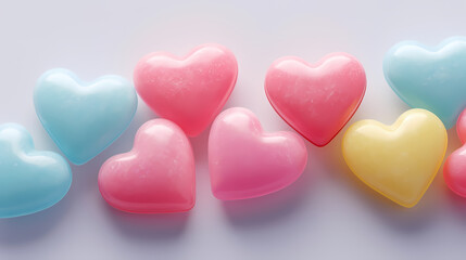 Fototapeta premium Colorful marshmallows, pastel candy assortment